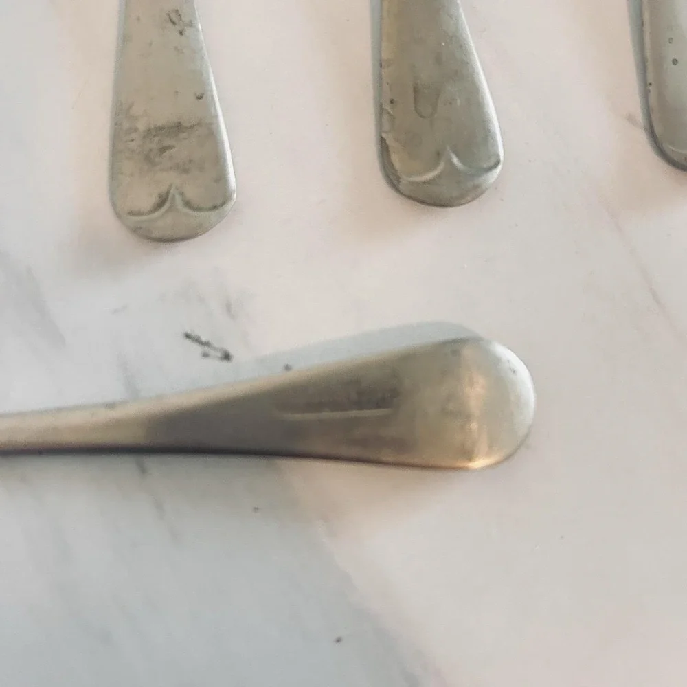 Vintage Butter Spreader Knives‎ Rustless Nickel Silver Lot of 7 Gentry England A